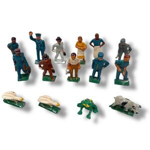 Antique Lead Railroad‎ Miniature Figures Toys Train Animals Lot of 15 Vintage